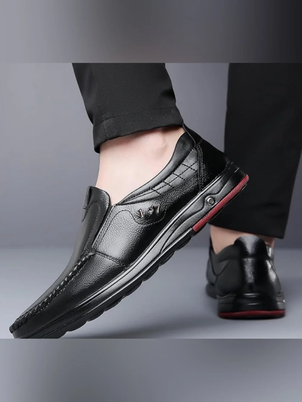 Men’s Black Fashion Loafers – Size 9 (11 Inches) – Brand New Slip‑On Dress Shoes